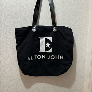 Elton John Black Tote Bag